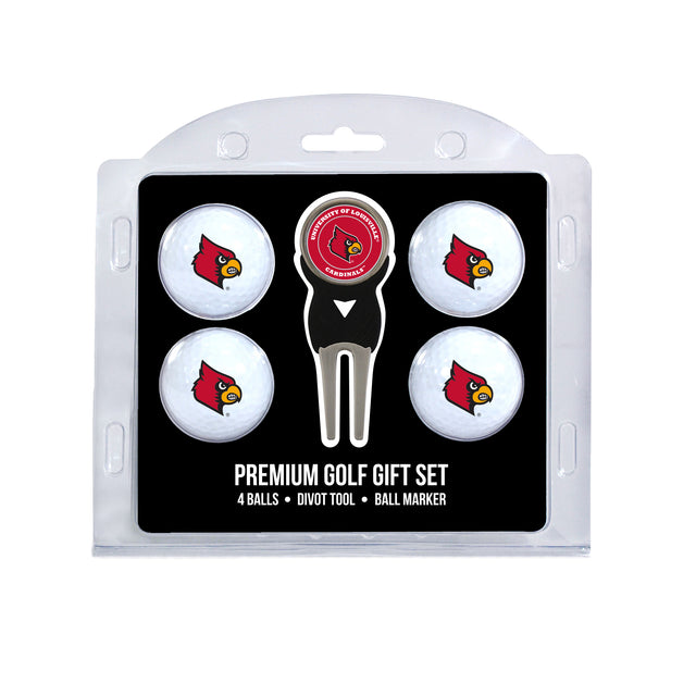 Louisville Cardinals 4 Golf Balls And Divot Tool Gift Set