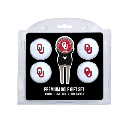 Oklahoma Sooners 4 Golf Balls And Divot Tool Gift Set