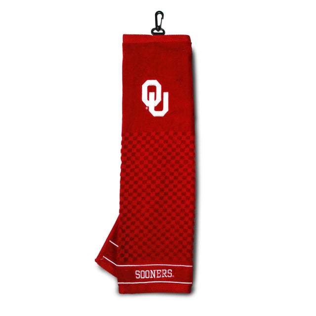Oklahoma Sooners Tri-Fold Embroidered Scrubber Golf Towel