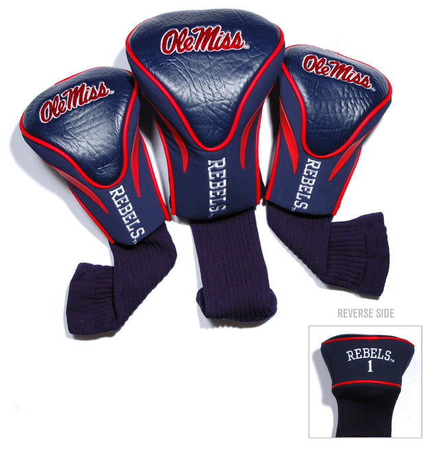 Mississippi Rebels 3 Pack Embroidered Contour Golf Headcovers