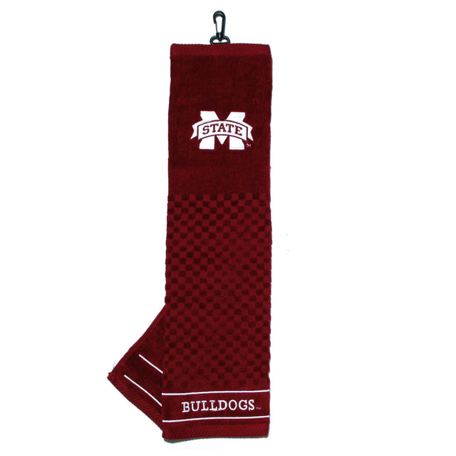 Mississippi State Bulldogs Tri-Fold Embroidered Scrubber Golf Towel