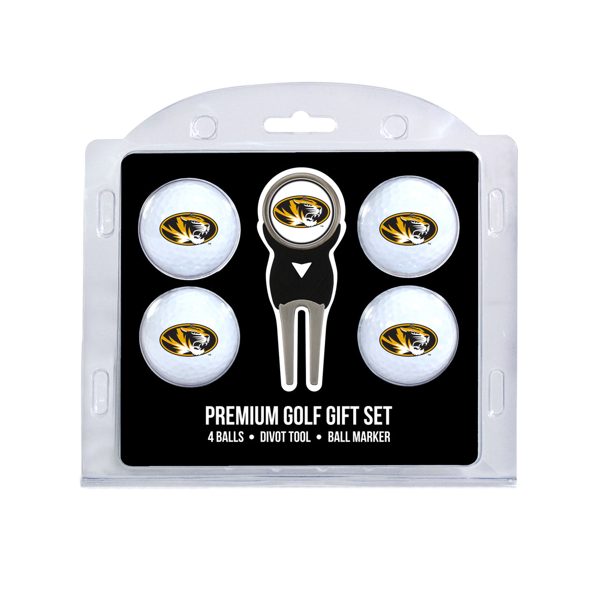 Missouri Tigers 4 Golf Balls And Divot Tool Gift Set