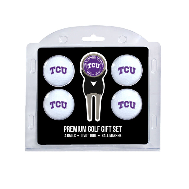TCU Horned Frogs 4 Golf Balls And Divot Tool Gift Set