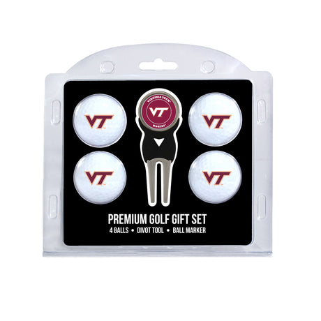 Virginia Tech Hokies 4 Golf Balls And Divot Tool Gift Set