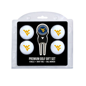 West Virginia Mountaineers 4 Golf Balls And Divot Tool Gift Set