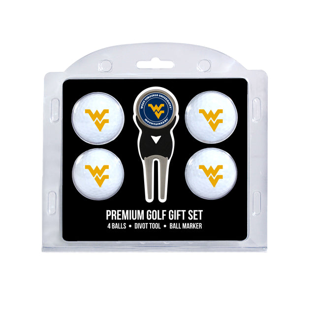 West Virginia Mountaineers 4 Golf Balls And Divot Tool Gift Set
