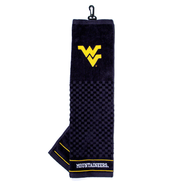 West Virginia Mountaineers Tri-Fold Embroidered Scrubber Golf Towel