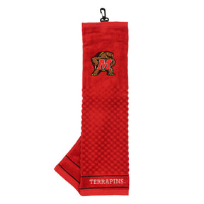 Maryland Terrapins Tri-Fold Embroidered Scrubber Golf Towel