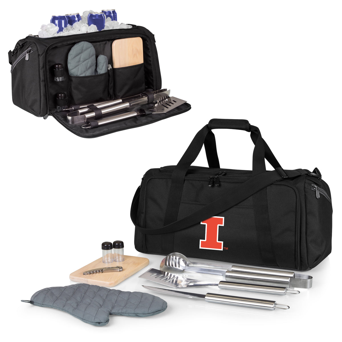 Illinois Fighting Illini BBQ Kit Grill Set & Cooler