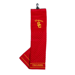 USC Trojans Tri-Fold Embroidered Scrubber Golf Towel