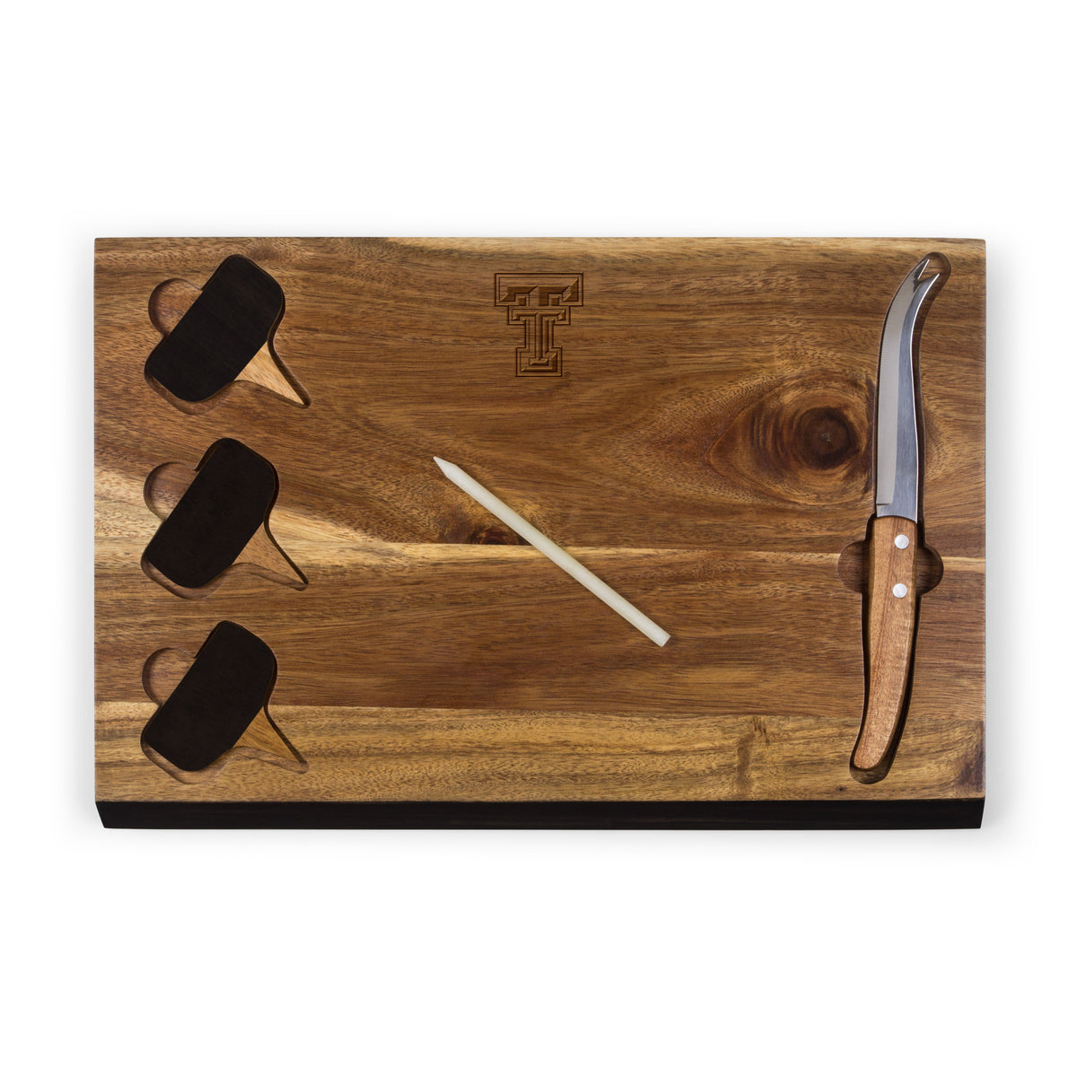 Texas Tech Red Raiders Delio Acacia Cheese Cutting Board & Tools Set