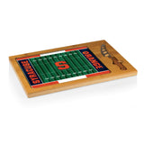 Syracuse Orange Icon Glass Top Cutting Board & Knife Set - Football