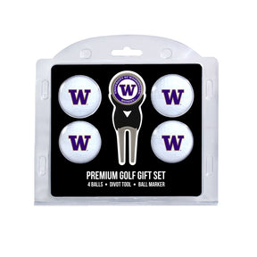 Washington Huskies 4 Golf Balls And Divot Tool Gift Set