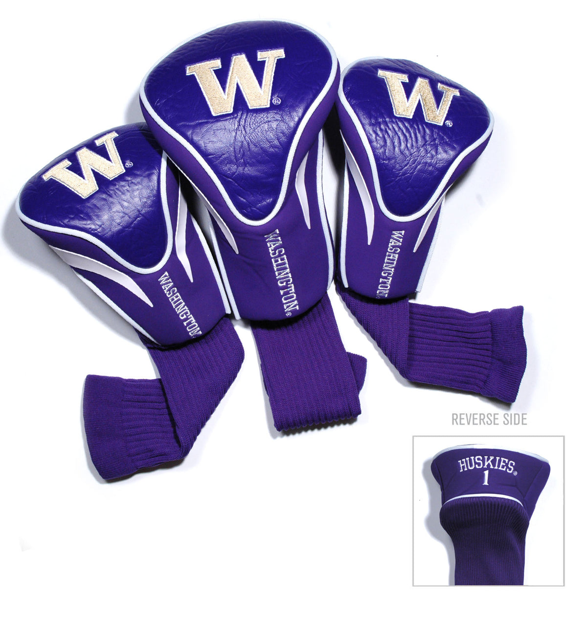 Washington Huskies 3 Pack Embroidered Contour Golf Headcovers
