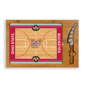Ohio State Buckeyes Icon Glass Top Cutting Board & Knife Set - Basketball