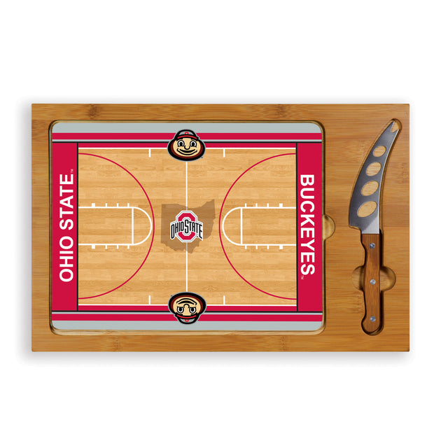 Ohio State Buckeyes Icon Glass Top Cutting Board & Knife Set - Basketball