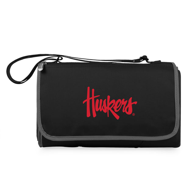 Nebraska Huskers Outdoor Picnic Blanket and Tote - Black