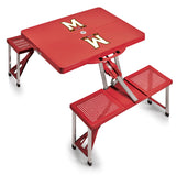 Maryland Terrapins Picnic Table Portable Folding Table with Seats