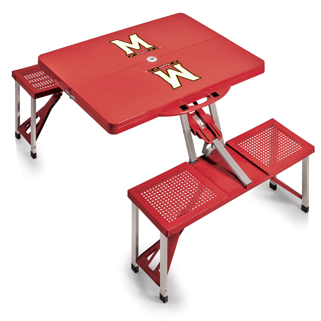Maryland Terrapins Picnic Table Portable Folding Table with Seats