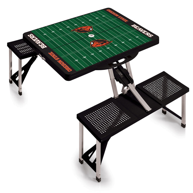Oregon State Beavers Picnic Table Portable Folding Table with Seats - Football