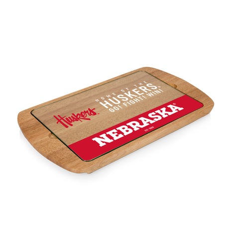 Nebraska Huskers Billboard Glass Top Serving Tray