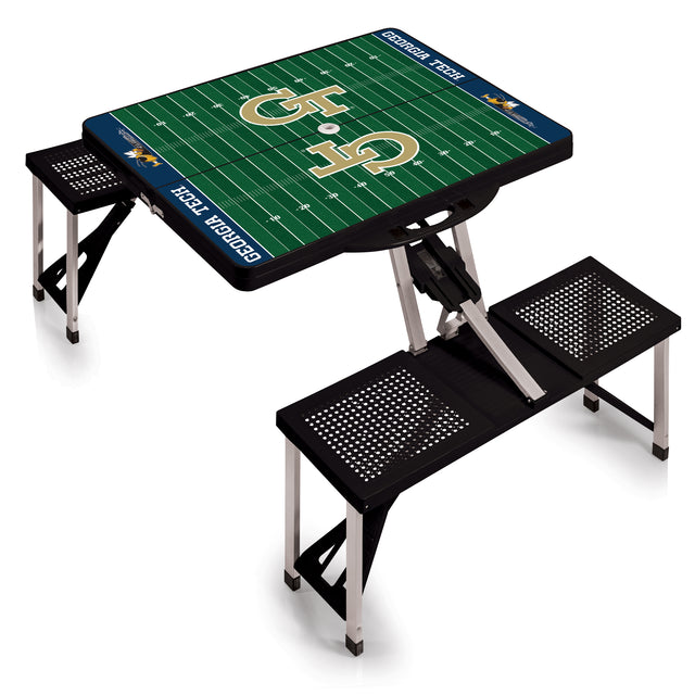 Georgia Tech Yellow Jackets Picnic Table Portable Folding Table with Seats