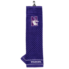 Northwestern Wildcats Tri-Fold Embroidered Scrubber Golf Towel