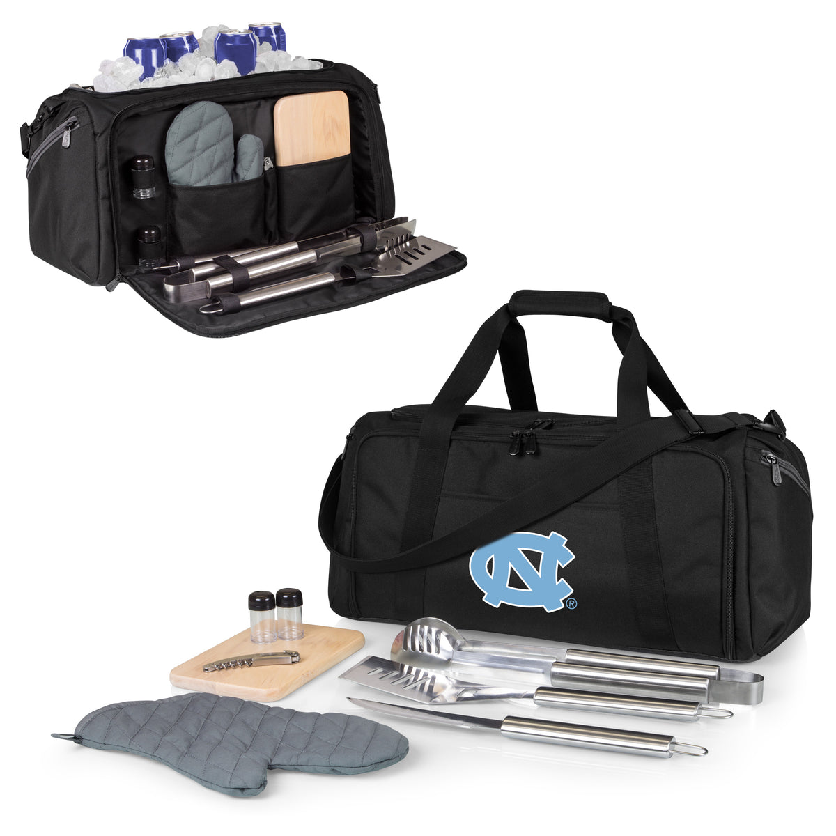 Loading Logos All Types UNC Tar Heels BBQ Kit Grill Set & Cooler – College Logo Stuff