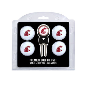 Washington State Cougars 4 Golf Balls And Divot Tool Gift Set
