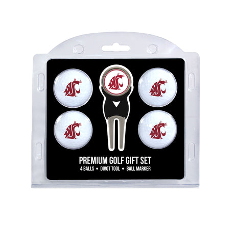 Washington State Cougars 4 Golf Balls And Divot Tool Gift Set