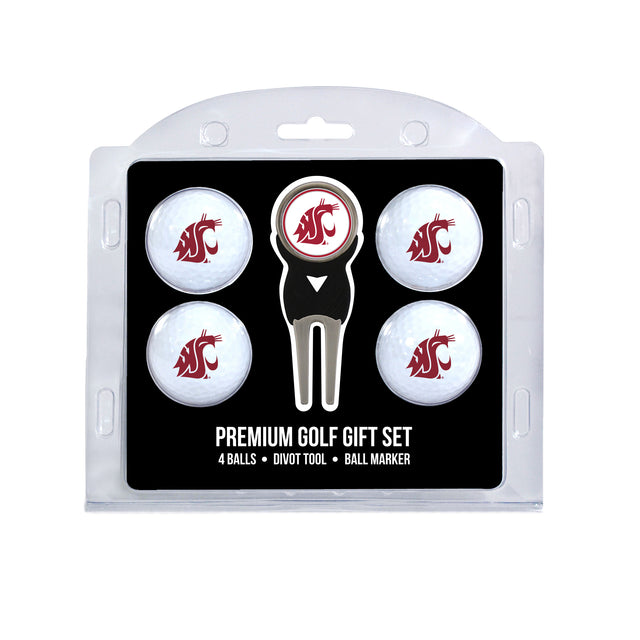 Washington State Cougars 4 Golf Balls And Divot Tool Gift Set