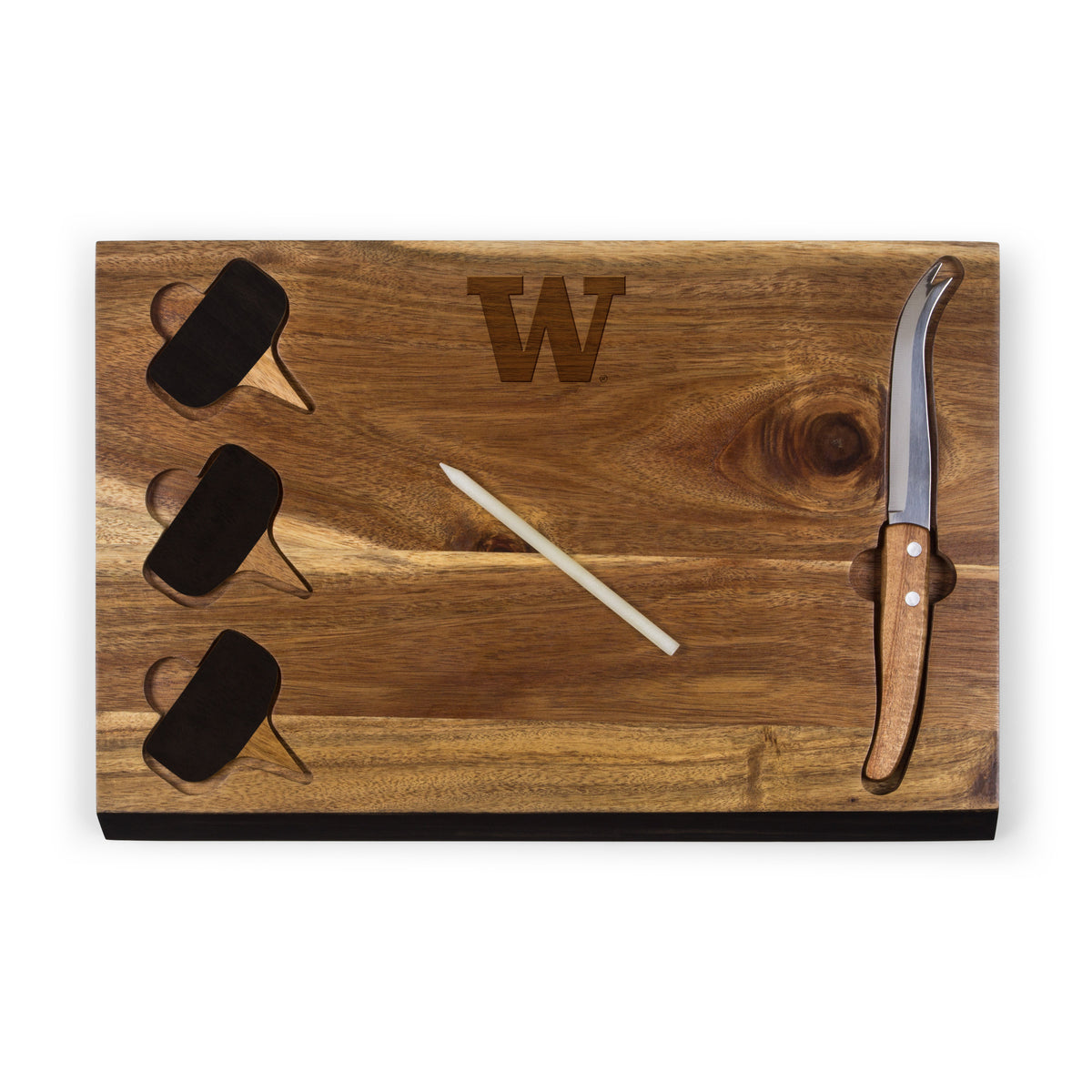 Washington Huskies Delio Acacia Cheese Cutting Board & Tools Set