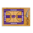 Kansas State Wildcats Icon Glass Top Cutting Board & Knife Set - Basketball