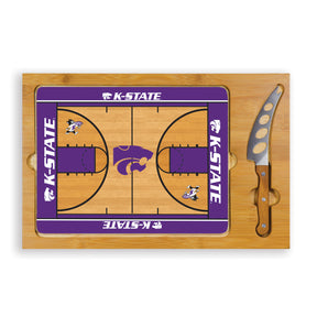 Kansas State Wildcats Icon Glass Top Cutting Board & Knife Set - Basketball