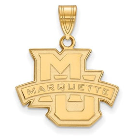 Marquette Golden Eagles 10k White Gold Large Pendant Necklace