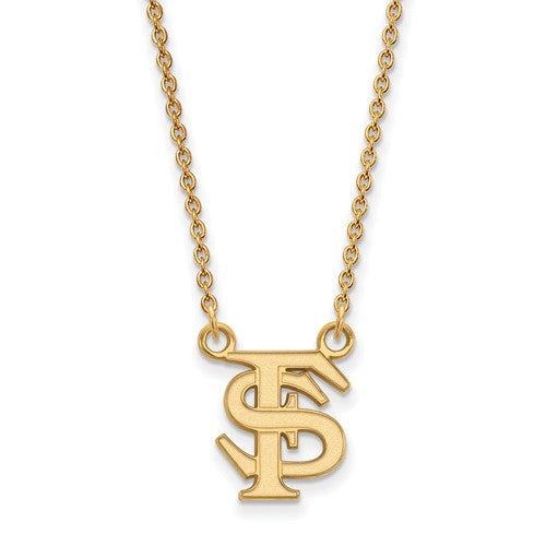 East Carolina Pirates Sterling Silver Gold Plated Sm Pendant Necklace