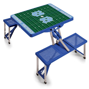 North Carolina Tar Heels Picnic Table Portable Folding Table with Seats - Football