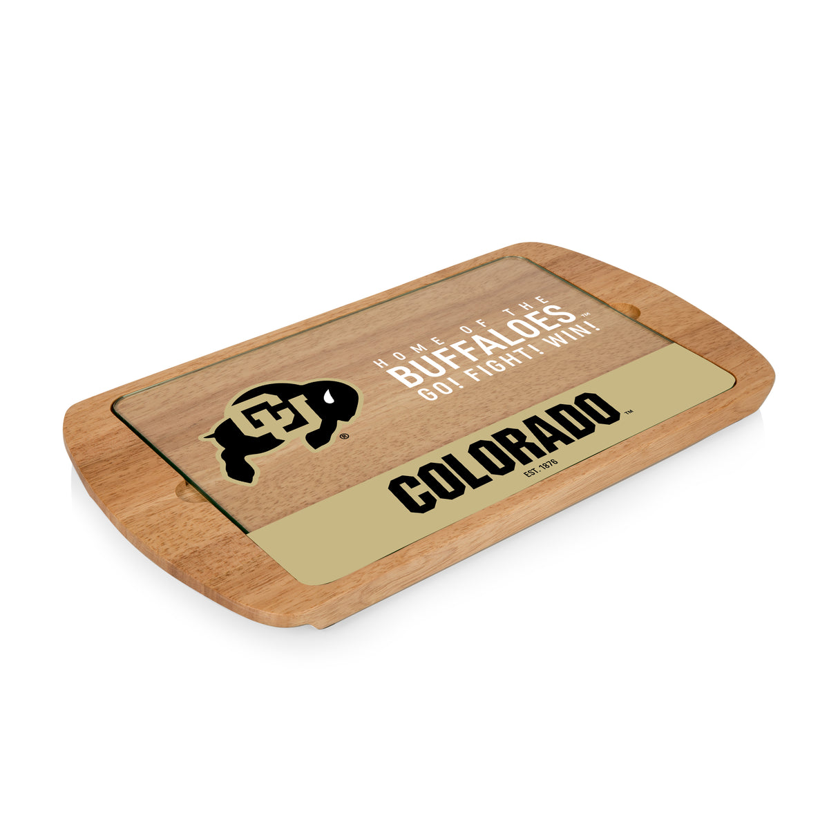Colorado Buffaloes Billboard Glass Top Serving Tray