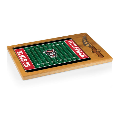 NC State Wolfpack Icon Glass Top Cutting Board & Knife Set - Football