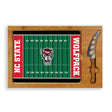NC State Wolfpack Icon Glass Top Cutting Board & Knife Set - Football