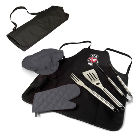 Wisconsin Badgers BBQ Apron Tote Set