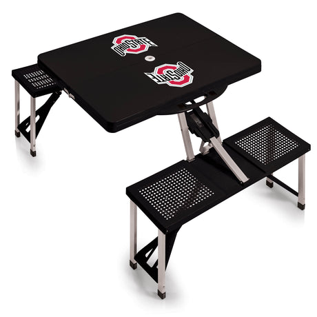 Ohio State Buckeyes Picnic Table Portable Folding Table with Seats