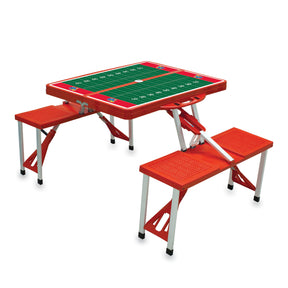 Kansas Jayhawks Picnic Table Portable Folding Table with Seats