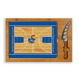 Kansas Jayhawks Icon Glass Top Cutting Board & Knife Set- Basketball