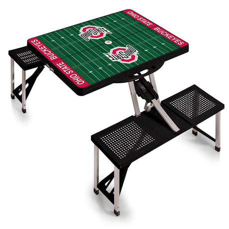 Ohio State Buckeyes Picnic Table Portable Folding Table with Seats - Football