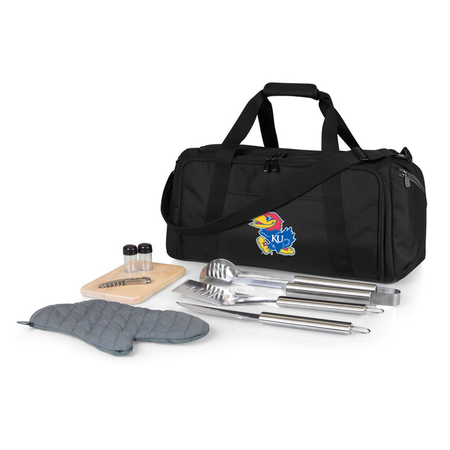 Kansas Jayhawks BBQ Kit Grill Set & Cooler