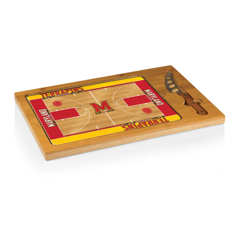 Maryland Terrapins Icon Glass Top Cutting Board & Knife Set - Basketball