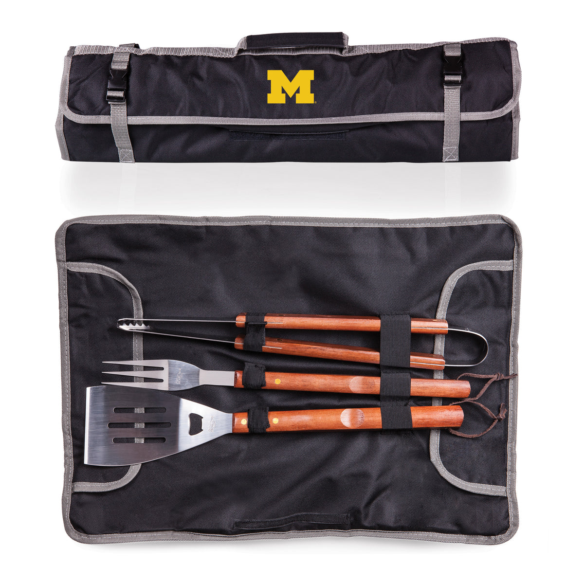 Michigan Wolverines 3-Piece BBQ Tote & Grill Set