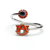 Auburn Tigers Red Stainless Steel Adjustable Ring