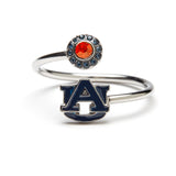 Auburn Tigers Blue Stainless Steel Adjustable Ring